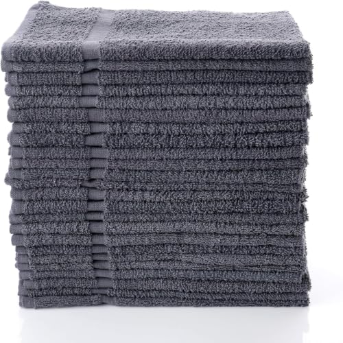 SIMPLI-MAGIC Cotton Hand Towels 16"x27" – Soft Towels for Bathroom, Kitchen, Salon & Gym (Gray), 12 Count (Pack of 12) - color: Gray, size: 16 in x 27 in (Pack of 12)