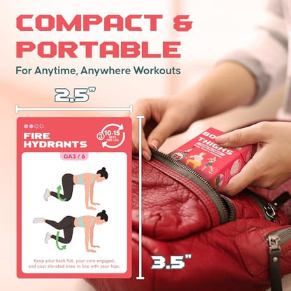 Zinsk 75 Booty & Thighs Exercise Cards - No Equipment Needed Glute Workouts to Shapen and Lift - Compact 3.5" x 2.5" Cards for Fun, Fast Home or Travel Leg and Butt Workouts for Women - style: Booty Cards