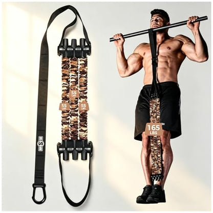 Innstar Pull Up Assistance Bands, Heavy Duty Resistance Band for Pull Up Assist, Adjustable Resistance 165-265lbs with Fabric Feet/Knee Rest, Pull Up Bands Assistance Bands - color: Upgrade Desert 165lbs