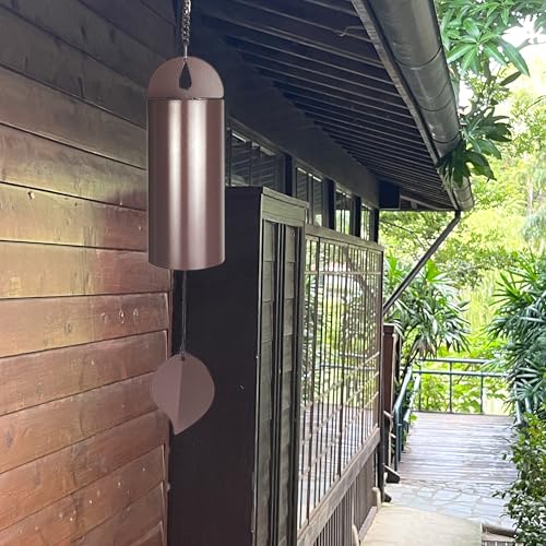 Deep Tone Wind Chimes for Outside, 26-Inch Memorial Serenity Bell - size: Bronze
