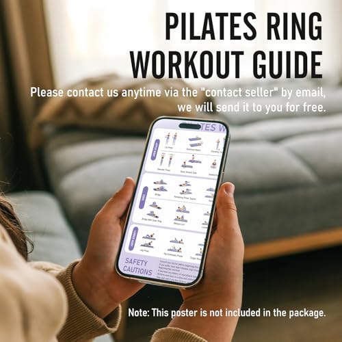 JKSHMYT Pilates Ring, 14.5 inch Magic Circle Pilates Equipment | 30 lb Resistance Home Pilates Ring, Durable Foam Padded Handles, Essentials Pilates Equipment for Beginners and Women - color: Purple, size: Pilates Ring