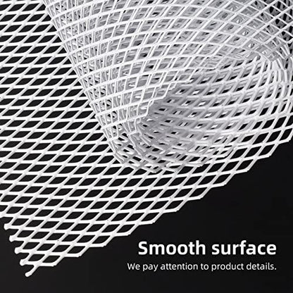 AggAuto Universal 40"x13" Car Grill Mesh 6x12mm Rhombic Hole White | Aluminum Alloy Automotive Grille Insert Bumper, One of the Most Multifunctional Shape Grids 100x33cm - size: 6x12mm Rhombus - White