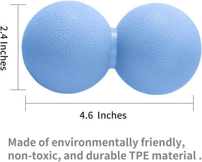 Double Lacrosse & Micro-Elastic Peanut Massage Ball - Myofascial Release Tool for Muscle, Back, Foot, and Physical Therapy, Mobility Roller for Acupressure and Relaxation (Blue) - color: Blue