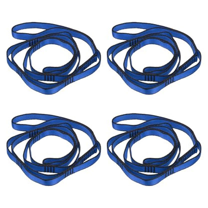 PATIKIL Daisy Chain Straps, Strong Climbing Strap Adjustable Nylon Chain Sling with Loops for Aerial Yoga Hammock Swing - color: Blue, size: 43 Inch
