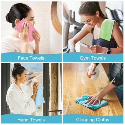 Orighty Wash Cloths, Face Towels 12x12 Inch 20 Pack - color: Multicolor