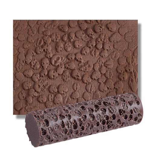 Skull Texture Roller Topography Brick Clay Texture Rollers DIY Embossing Pottery Decortive Tool Expert Game Pieces for Pathfinder, PRG, Miniatures, Tabletop Board Game Accessory