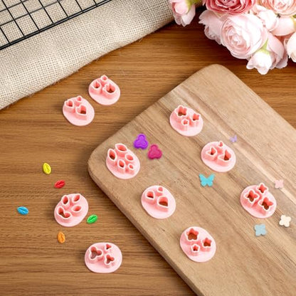 10 PCS Polymer Clay Cutters, Flower Petal Clay Cutter for Earrings Making 10 Shapes Floral Leaf Butterfly Heart Clay Molds DIY Jewelry Tools