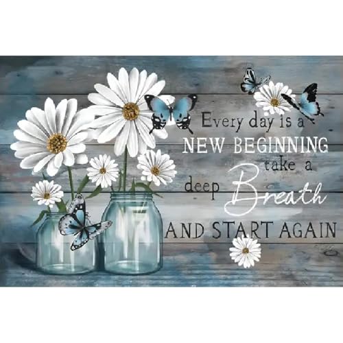 BOHADIY Daisy Diamond Painting Kits for Adults Diamond Art Kits for Adults Beginner, Inspirational DIY Full Drill Diamond Dots Paintings with Diamonds 5D Gem Art and Crafts Home Wall Decor Bottle