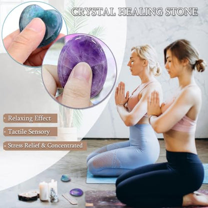 4-Design Worry Stone Mold w/DriedFlowers Resin Yoga StressRelief | 4-design thumb worry stone mold with dried flowers – epoxy resin casting, yoga meditation, stress relief & DIY crafts.