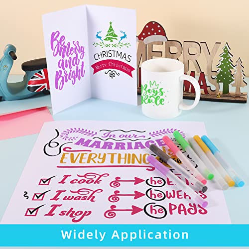 Glitter Gel Pen Set Compatible with Cricut Maker 3/Maker 4/Maker/Explore 3/4/5/Air 2/Air, 0.8 Tip Glitter Pen Set of 7 Pack Medium Point Pen, Writing, Drawing, Invitations, Cards - color: 7 Glitter Pens