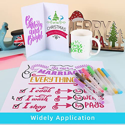 Glitter Gel Pen Set Compatible with Cricut Maker 3/Maker 4/Maker/Explore 3/4/5/Air 2/Air, 0.8 Tip Glitter Pen Set of 7 Pack Medium Point Pen, Writing, Drawing, Invitations, Cards - color: 7 Glitter Pens