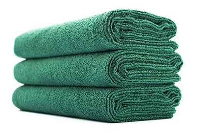 The Rag Company - Sport & Workout Towel - Gym, Exercise, Fitness, Spa, Ultra Soft, Super Absorbent, Fast Drying Premium Microfiber, 320gsm, 16in x 27in, Dark Green (3-Pack) - color: Dark Green