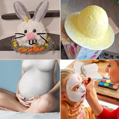 Plaster Cloth Gauze Plaster Bandage Roll Pack of 6 White Bandages Wrap Belly Casting Kit for Body Casts Craft Projects Mask Making Scenery Molds, 6 inch X 106 inch
