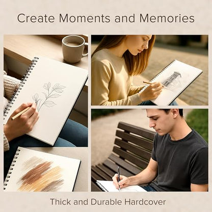 Artist’s Sketchbook Hardcover – 200GSM Very Thick Paper – Large, Spiral Sketch Book for Drawing and Mixed Media – Sketch Pad, Art Book - 8.25 x 11.4, 40 Sheets / 80 Pages - size: 8.25 x 11.4 inches