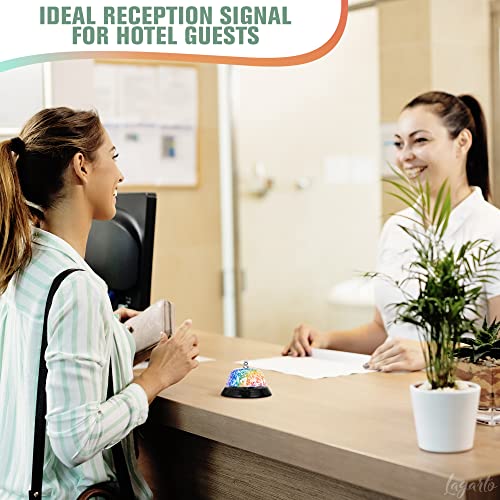 Floral Desk Bell for Teachers, 3.4 in, Stainless Steel, Clear Sound