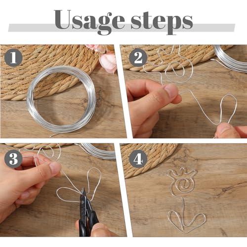 cobee 5 Rolls Craft Wire, 18 Gauge Wire for Jewelry Making, Aluminum Craft Wires Bendable Soft Crafting Wires, Flexible Metal Bailing Wired for DIY Crafts Jewelry Making