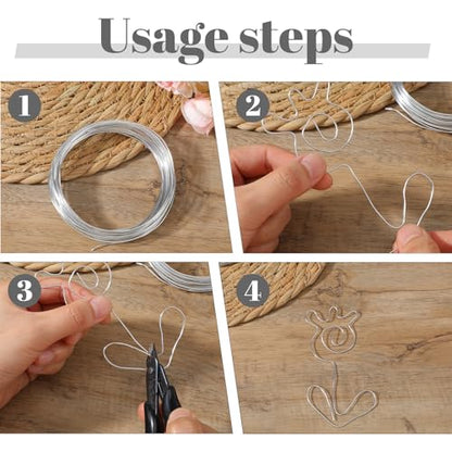 cobee 5 Rolls Craft Wire, 18 Gauge Wire for Jewelry Making, Aluminum Craft Wires Bendable Soft Crafting Wires, Flexible Metal Bailing Wired for DIY Crafts Jewelry Making