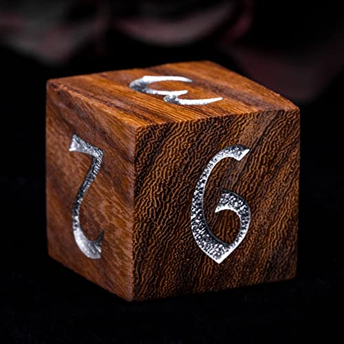 Wooden DND Dice Set Red Sandalwood Dice Set for D&D Tabletop Games - color: Red Sandalwood