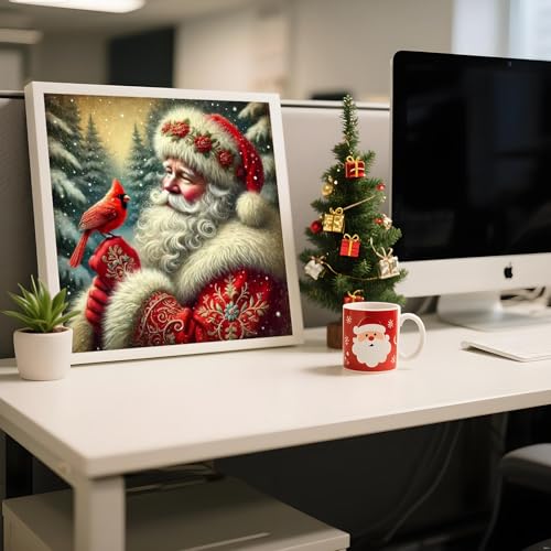 Shouruihua Diamond Painting Kits for Adults, Santa Claus Diamond Art Kits | Christmas, Gem Art, Diamond Dotz Kits, Diamond Dots, Full Round Drill Diamond Painting Kits for Adults, 11.8x11.8 in - color: Santa Claus