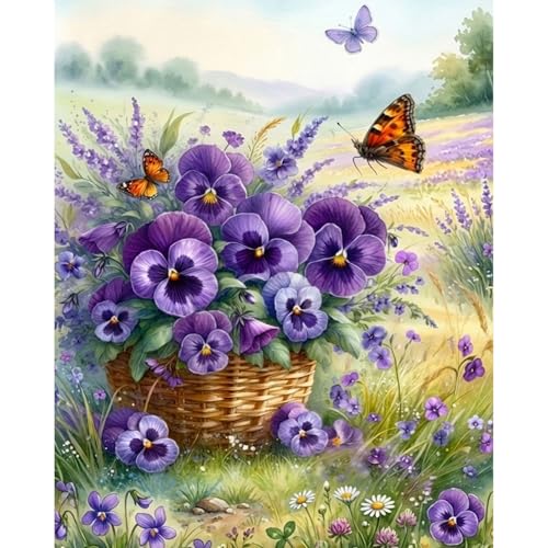 Paint by Numbers for Adults Flowers - Flower Paint by Number on Canvas | DIY Floral Oil Painting for Gift Home Wall Decor, Without Frame (16x20 inch) - color: MT22975