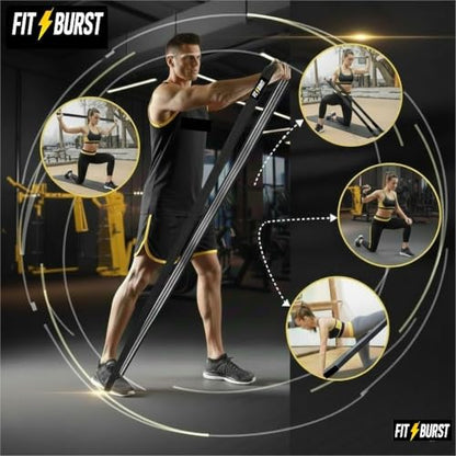 76-Inch Fabric Resistance Band for Full Body Workouts, Wide Non-Slip 120 LB - color: BLACK