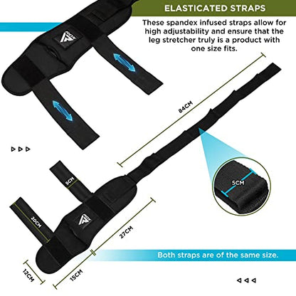 RDX Yoga Stretching Strap, Ankle Ligament Stretcher Belt with Loops Ligament Stretch Band, Fitness Leg Stretcher for Plantar Fasciitis, Foot Stretch Assist for Hamstring, Flexibility Exercise - color: Black