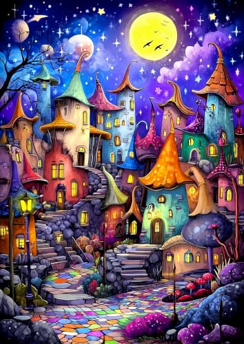 Hat House Diamond Art Kits for Adults, Landscape Diamond Art 12X16 Inch | Easy 5D Diamond Art Kits, Round Dots Full Drill, DIY Diamond Painting Kit for Adult Beginners, Home Wall Decor Gifts - color: Country 10