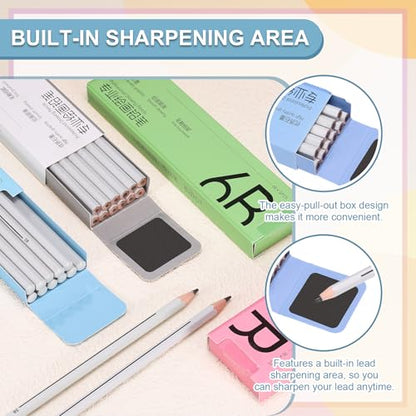 PATIKIL 14B Graphite Pencils for Drawing, 12Pcs Sketching Pencils Wood Supplies Set Break-Resistant Lead with Built-in Sharpening Area for Painting Sketching Artist Design - style: 14B