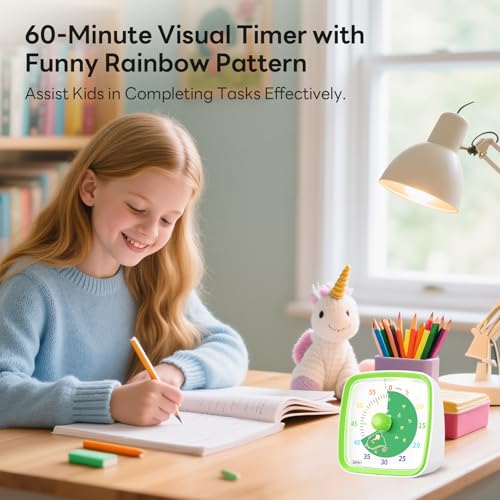Yunbaoit Visual Timer with Night Light, 60 Minute Countdown, Green Dinosaur - color: Green-dinosaur