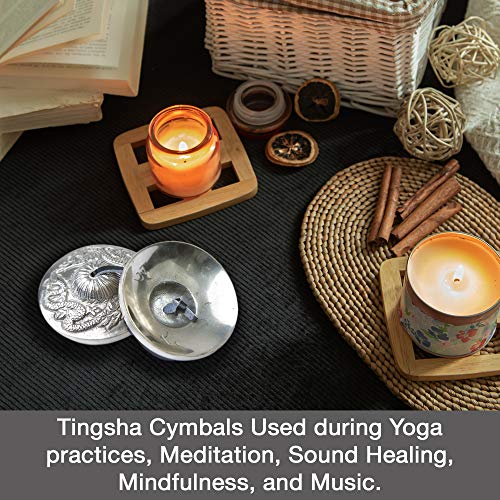 Premium Bronze Tingsha Cymbals Bells - Easy To Play - Meditation Mindfulness Chime For Chakra Healing Sound Bath Spiritual Gifts Handcrafted Tibetan by Himalayan Bazaar