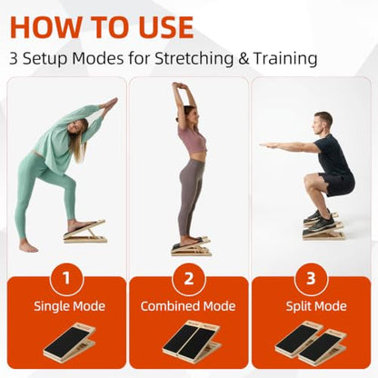 Slant Board for Exercise, Split Calf Stretcher for Physical Therapy