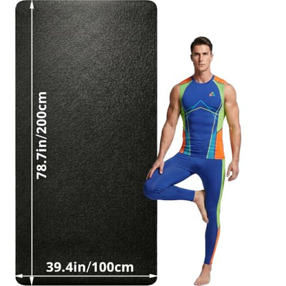 Extra Large Yoga Mat for Men, 79"x40"x8mm Thick, Oversized Non-Slip TPE Workout Mat for Home Gym, Lightweight (3.5 lbs) Anti-Tear Fitness Exercise Mat for Tall Users