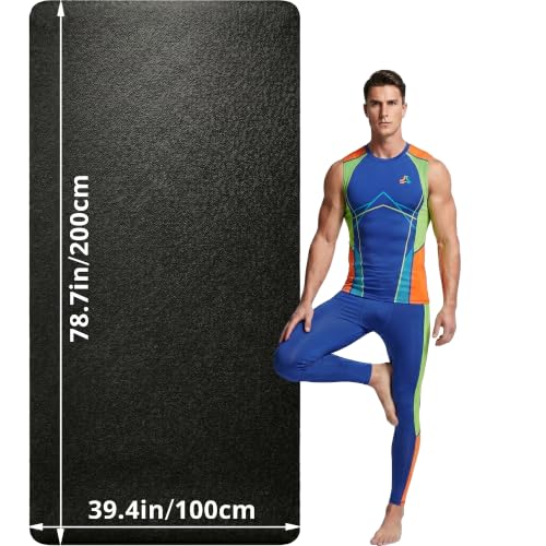 Extra Large Yoga Mat for Men, 79"x40"x8mm Thick, Oversized Non-Slip TPE Workout Mat for Home Gym, Lightweight (3.5 lbs) Anti-Tear Fitness Exercise Mat for Tall Users