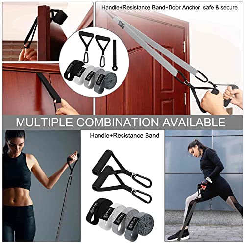 76 Inch Extra Long Fabric Resistance Band with Workout Guide for Men & Women, Non-Slip,up to 150 LBS for Strength Training, Pull-Up Assist, Yoga & Physical Therapy - color: White/Gray/Dark Gray/Black