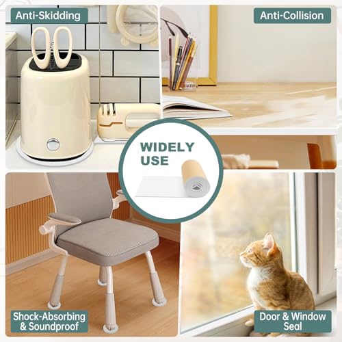 FONUNO Neoprene Foam Padding with Adhesive Closed Cell Foam, White | Self Adhesive Foam Sheets Neoprene Foam Roll Padding for Gaskets Liner Crafts DIY, 12" Wide x 118" Long x 1/16" Thick - color: White, size: 12" Wide x 118" Long x 1/16" Thick