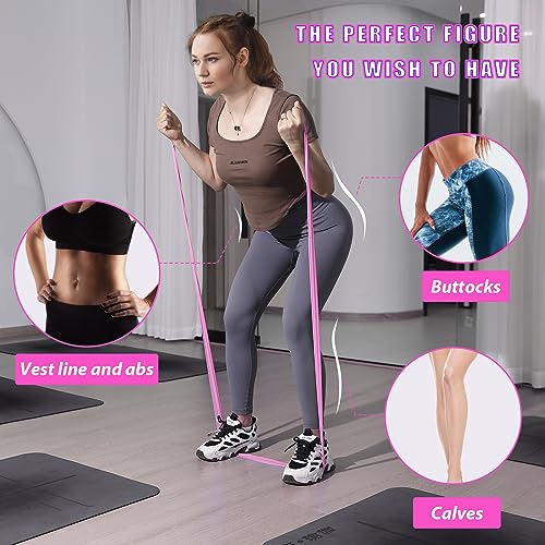 Resistance Bands Set for Physical Therapy, Rehab, Yoga and Pilates - color: Gradient Pink 5-80lbs