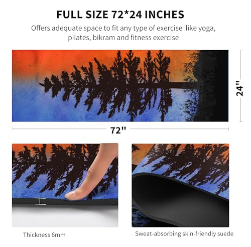 nuveti Yoga Mat Print Extra Thick TPE Non Slip Fitness Exercise Mat with Carrying Bag,72"x24" Extra Thick 6MM Exercise & Workout Mat for Yoga, Pilates Fitness and Floor Exercises - color: CangSong
