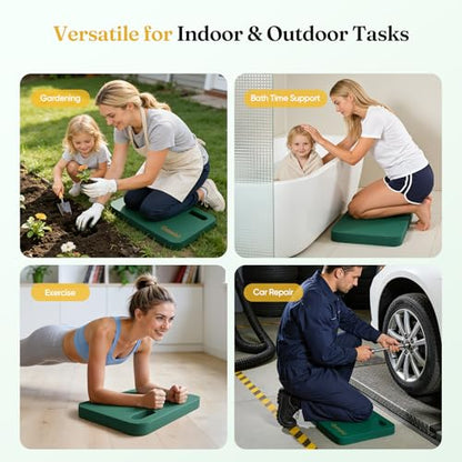 Grenebo 2-Pack Kneeling Pads, Extra Thick NBR, 17.3 x 11 x 1.6 in, Green - color: Green