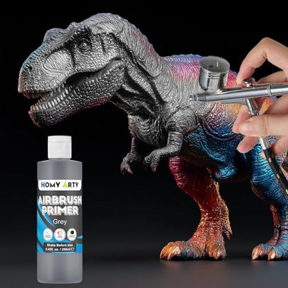 HOMY ARTY Airbrush Primer - Grey, 8.45 fl.oz. Acrylic Primer | for Airbrush Paint, Quick-Drying Matte Finish for Acrylic Paint with Excellent Adhesion to Plastic Models, Metal, Canvas - color: Grey