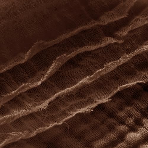 100% Cotton Muslin Blanket for Adult 50x70 4-Layers Gauze Throw - color: Dark Brown, size: 50x70 inch