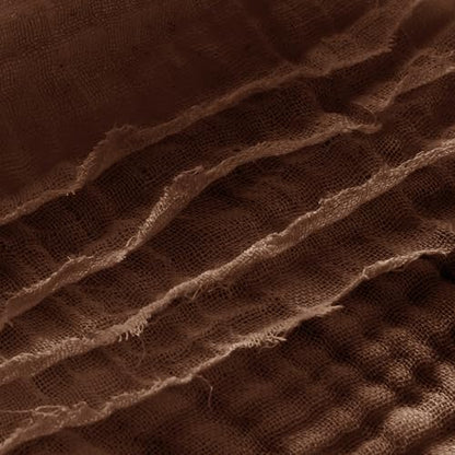 100% Cotton Muslin Blanket for Adult 66x90 4-Layers Gauze Throw - color: Dark Brown, size: 66x90 inch