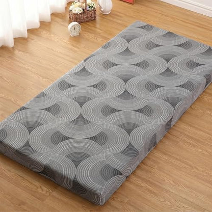 Japanese Floor Mattress,3.5" Thicken Futon Mattress Tatami Mat Twin | with Non-Slip Bottom,Removable Washable Cover,Foldable Mattress Tatami Mat Sleeping Pad,Grey Geometric,(80‘’x36‘’) - color: Ma1-grey Geometric, size: Twin (80" X 36")