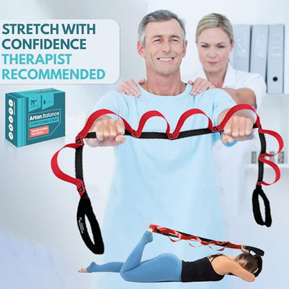 Artan Balance Stretching Straps for Flexibility, Balance, and Leg Stretching – Multiple Styles for Yoga, Ballet, Dance, Gymnastics & Physical Therapy - size: FlexPhysio