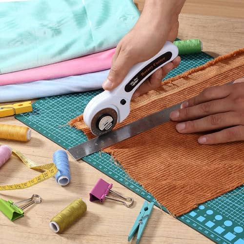 Mr. Pen- 45mm Rotary Cutter with 1 Extra Blade, Ergonomic Handle | Rotary Cutter for Fabric - color: Light Blue
