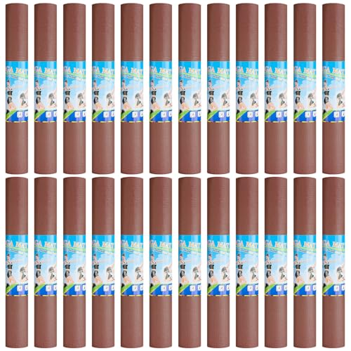 Funtery 3 mm Thin Yoga Mats Bulk, 68 x 24 Inches Lightweight PVC Exercise Mats Non Slip Workout Fitness Pads for Yoga Pilates Stretching Classes Gym Home Studio - color: Brown