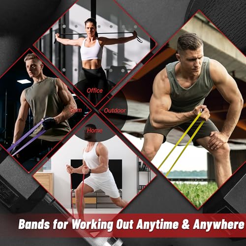 5-Level Resistance Bands for Working Out, Pull Up Assistance Bands - color: 5PCS-Multicolor