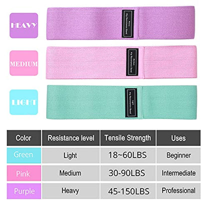 Booty Resistance Bands Non Slip Fitness Elastic Bands Fabric Workout Loop Belts Hip Thigh Straps Strength Squat Band for Girls Women Waist Belly Yoga Body Recovery