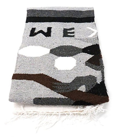 Leos Imports Hand Woven Mexican Blanket (Grey Mexico)