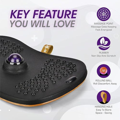 Yes4All Wobble Balance Board for Standing Desk/Anti-Fatigue Office Foam Pad - Standing Desk Mats, Rocker Board, Office Accessories, Wobble Board With Massage Ball - style: Upgraded Ver - Massage Roller Ball