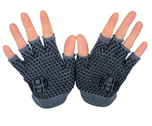 Mato & Hash Yoga Pilates Fingerless Exercise Grip Gloves - color: Grey, size: 3 Pack